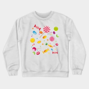 A lot of candy, candy, lollipops and chewing gum Crewneck Sweatshirt